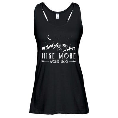 Hike More Worry Less Funny Nature Lovers Hiking Mountains Ladies Essential Flowy Tank