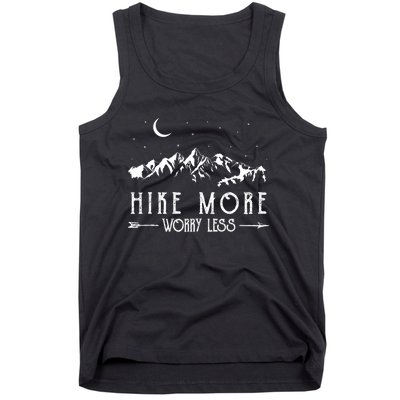 Hike More Worry Less Funny Nature Lovers Hiking Mountains Tank Top