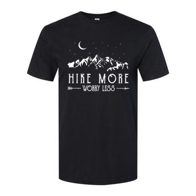 Hike More Worry Less Funny Nature Lovers Hiking Mountains Softstyle® CVC T-Shirt