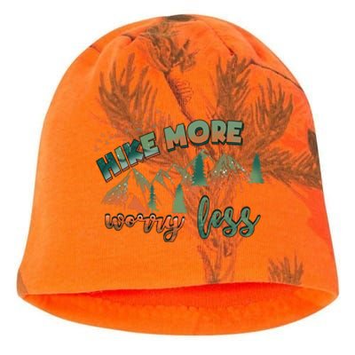 Hike More Worry Less Funny Nature Lovers Hiking Mountains Gift Kati - Camo Knit Beanie