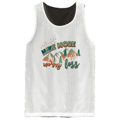 Hike More Worry Less Funny Nature Lovers Hiking Mountains Gift Mesh Reversible Basketball Jersey Tank