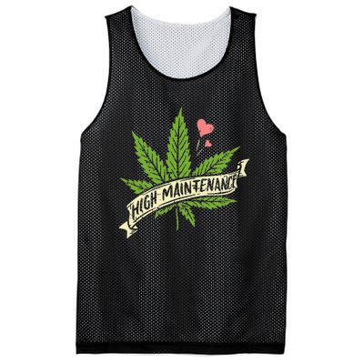 High Maintenance Weed Cannabis Pocket 420 THC Stoner Gift Mesh Reversible Basketball Jersey Tank