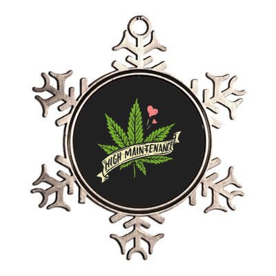 High Maintenance Weed Cannabis Pocket 420 THC Stoner Gift Metallic Star Ornament