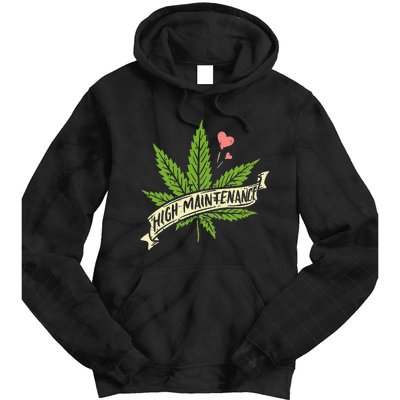 High Maintenance Weed Cannabis Pocket 420 THC Stoner Gift Tie Dye Hoodie