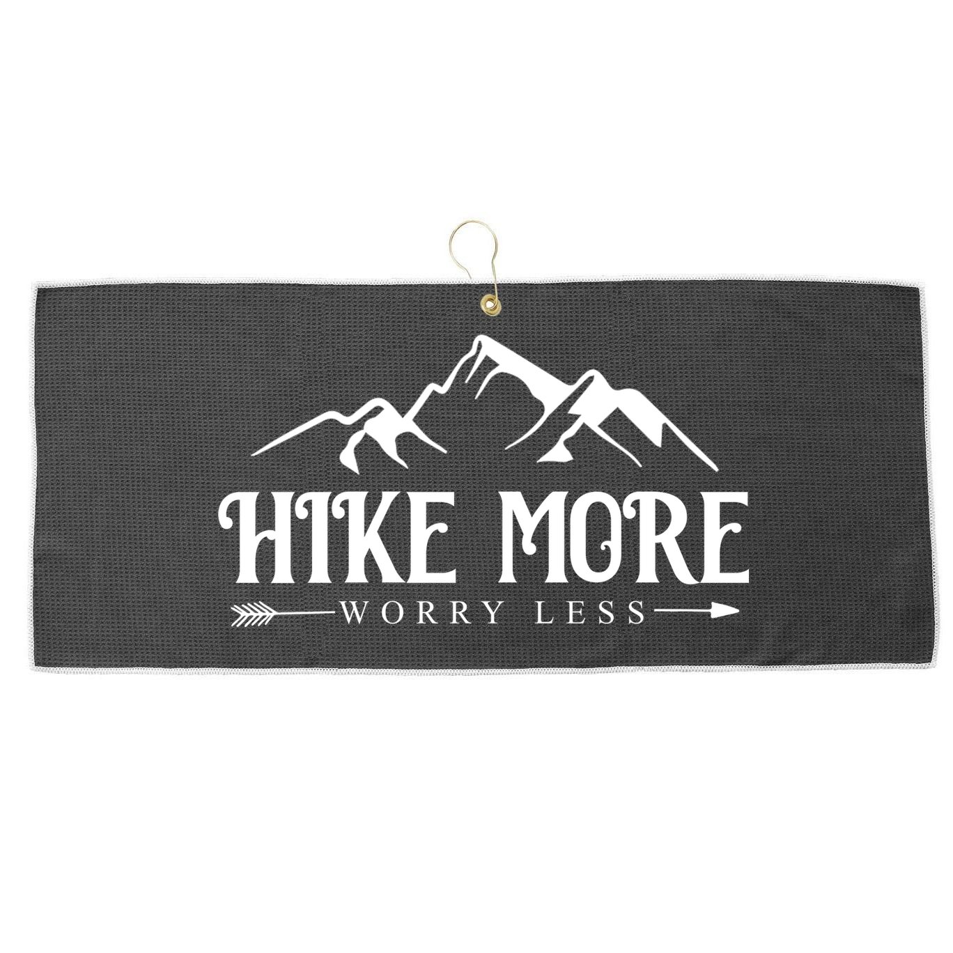 Hike More Worry Less Large Microfiber Waffle Golf Towel