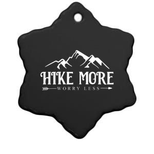 Hike More Worry Less Ceramic Star Ornament