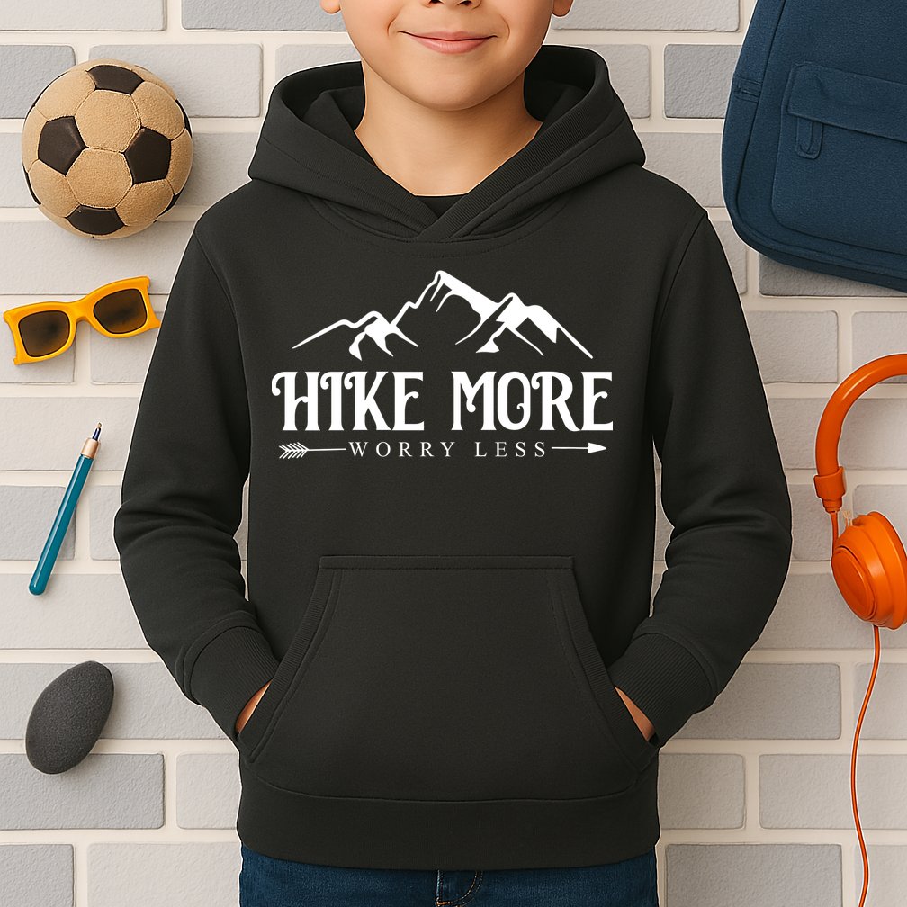 Hike More Worry Less Kids Hoodie