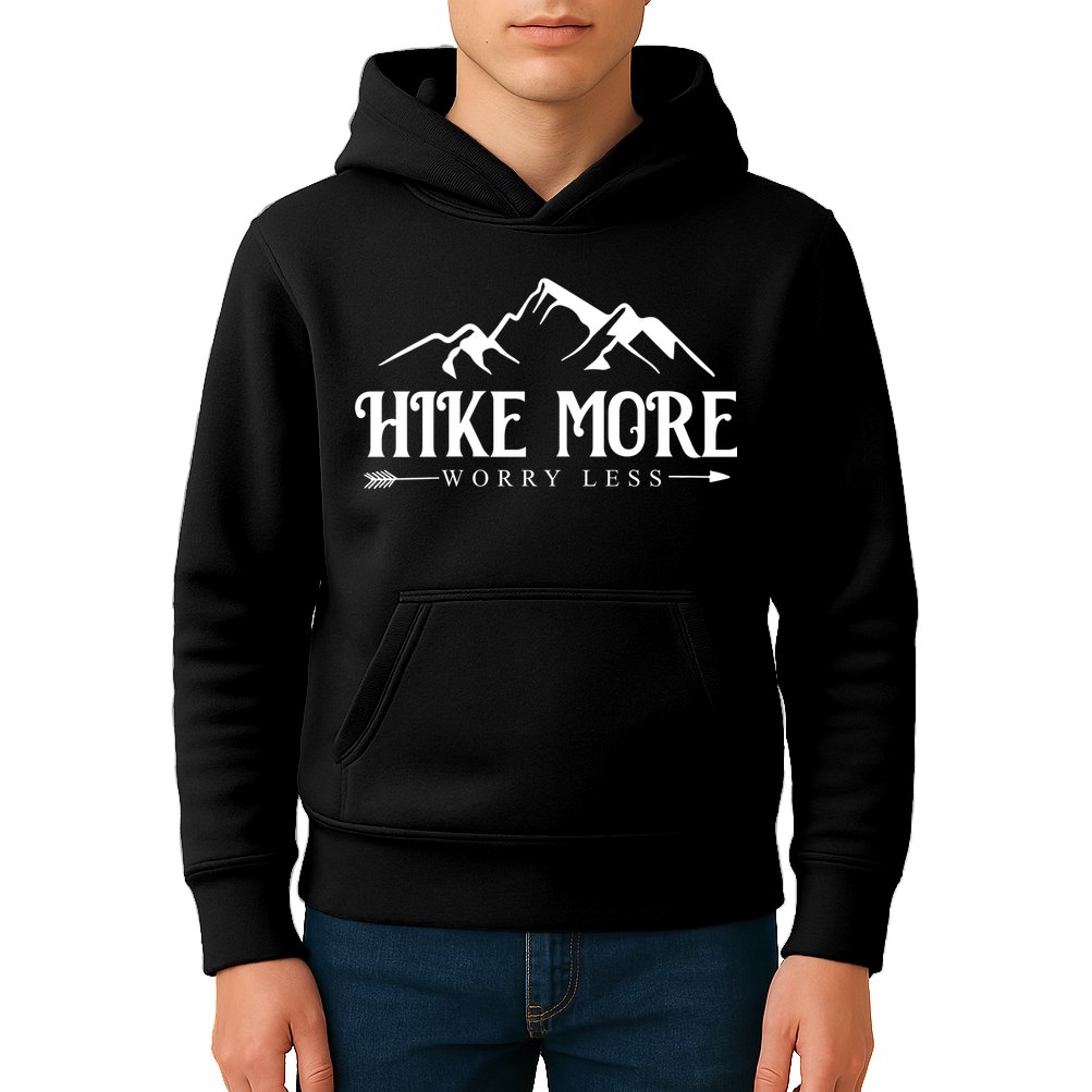 Hike More Worry Less Kids Hoodie