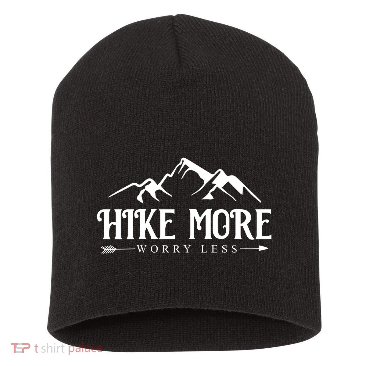 Hike More Worry Less Short Acrylic Beanie
