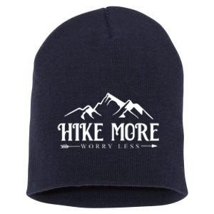 Hike More Worry Less Short Acrylic Beanie