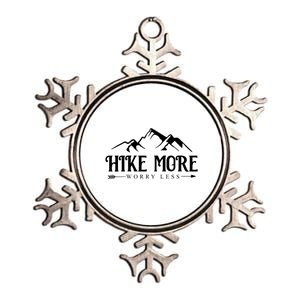 Hike More Worry Less Metallic Star Ornament