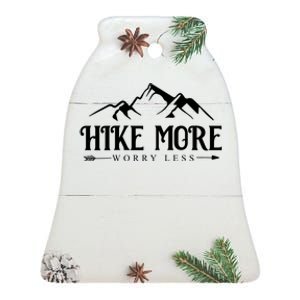 Hike More Worry Less Ceramic Bell Ornament