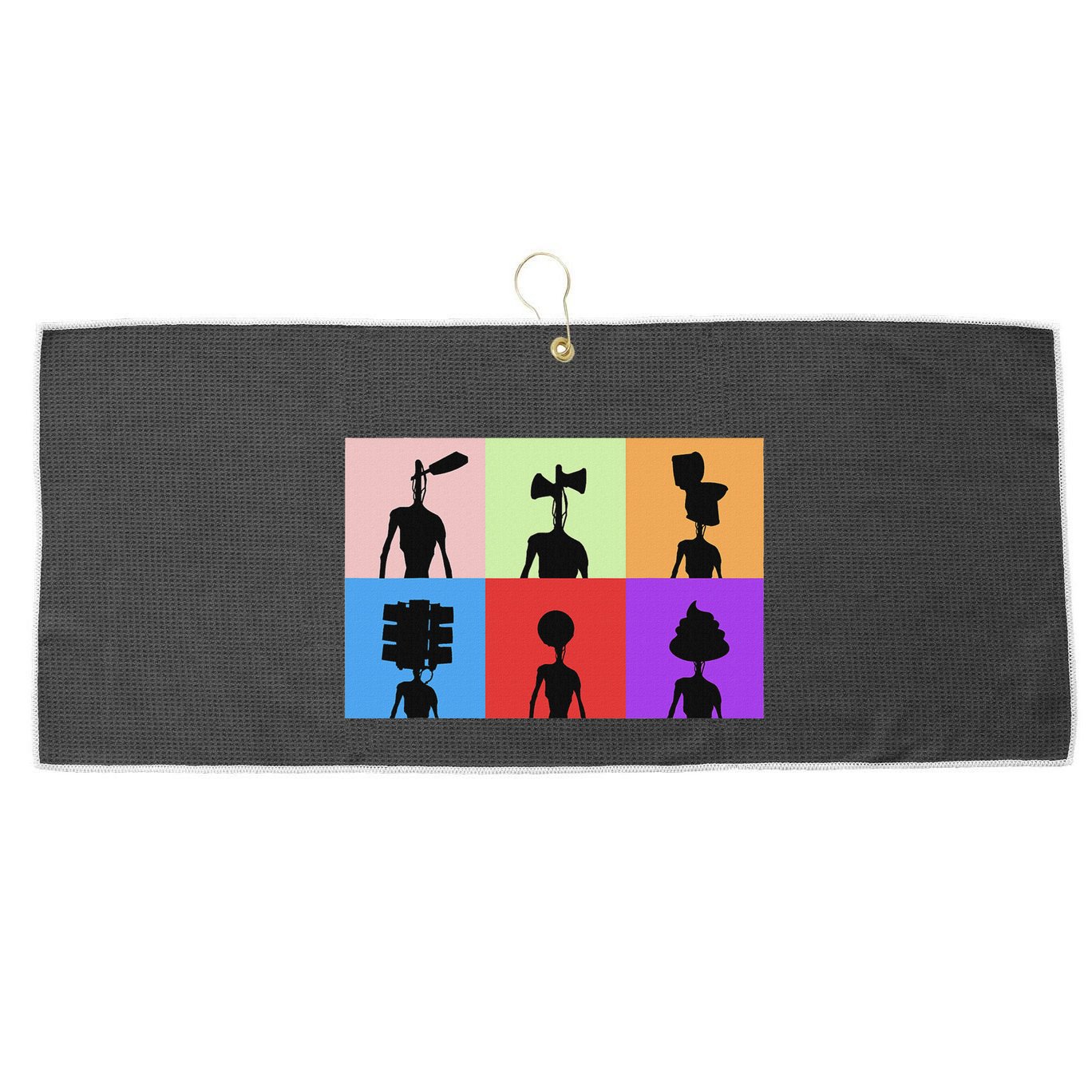 Horror Monster With Sirens For Heads Horror Large Microfiber Waffle Golf Towel