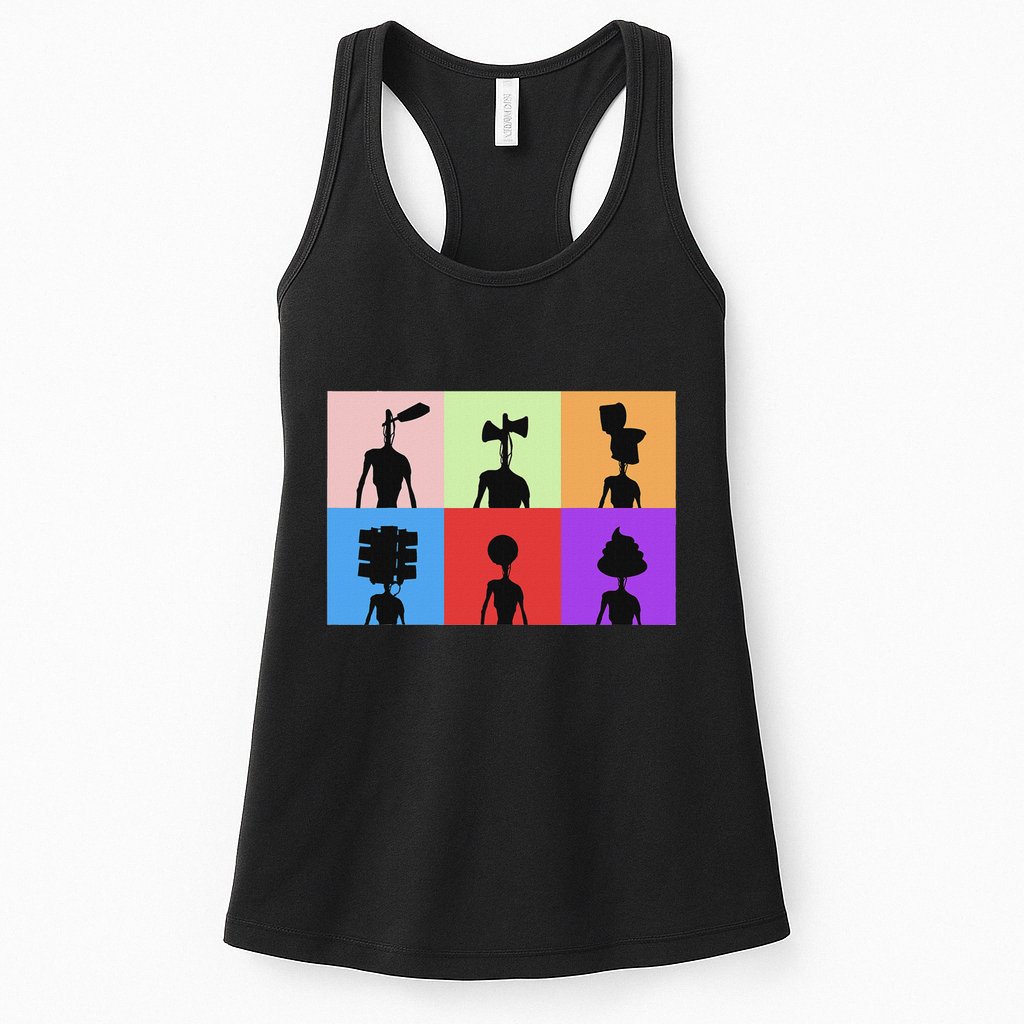 Horror Monster With Sirens For Heads Horror Womens Tank Top