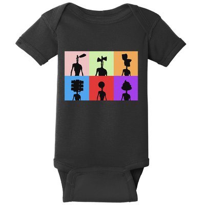 Horror Monster With Sirens For Heads Horror Baby Bodysuit