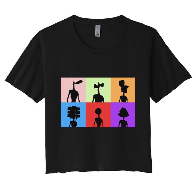 Horror Monster With Sirens For Heads Horror Crop Top