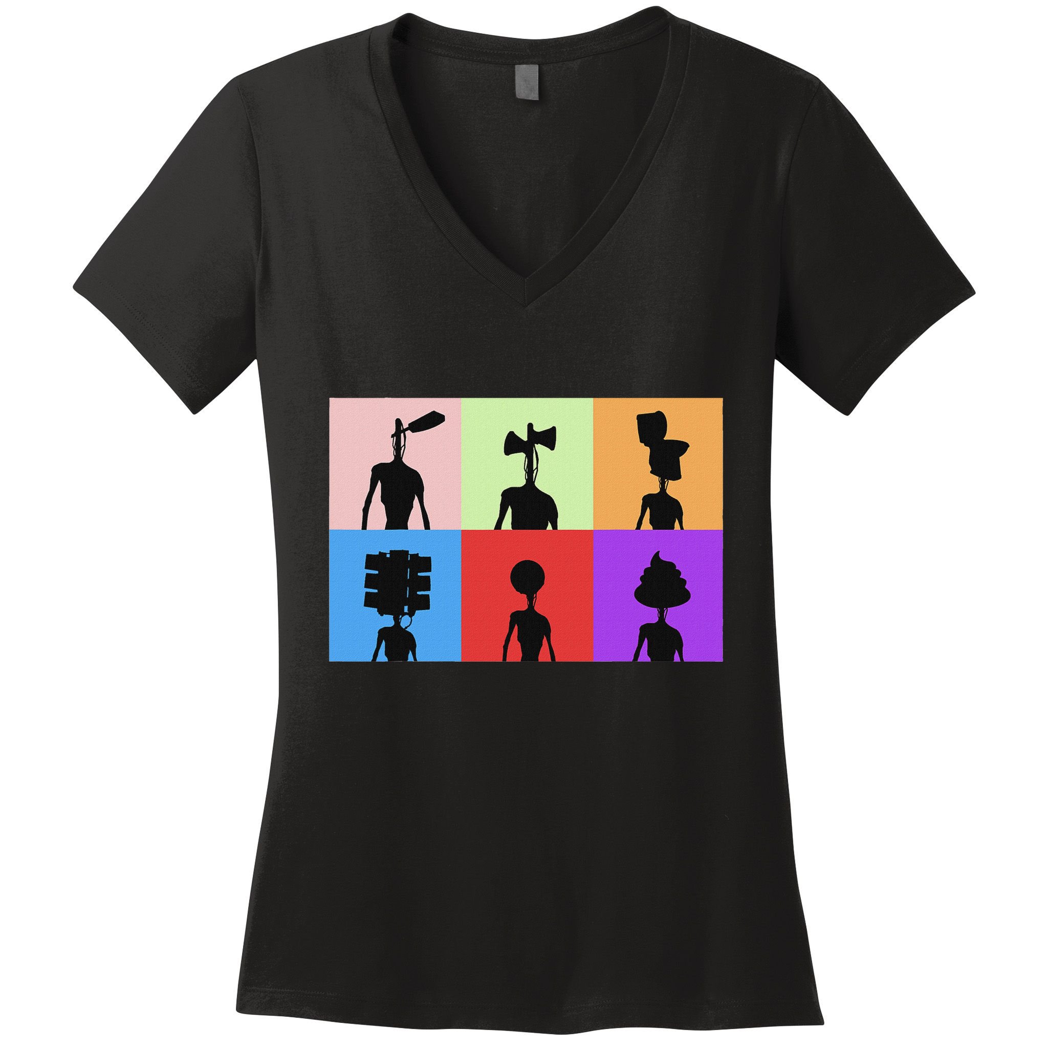 Horror Monster With Sirens For Heads Horror Women's V-Neck T-Shirt