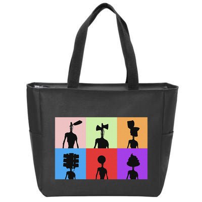 Horror Monster With Sirens For Heads Horror Zip Tote Bag