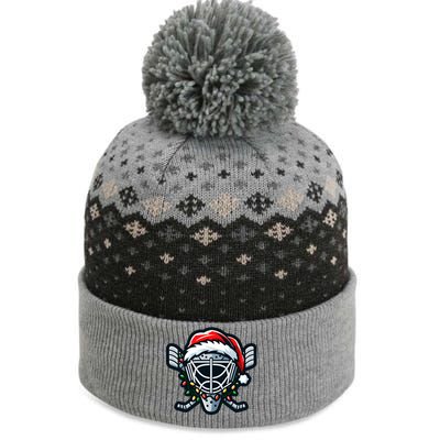 Hockey Mask With Santa Hat Christmas Lights Gift The Baniff Cuffed Pom Beanie