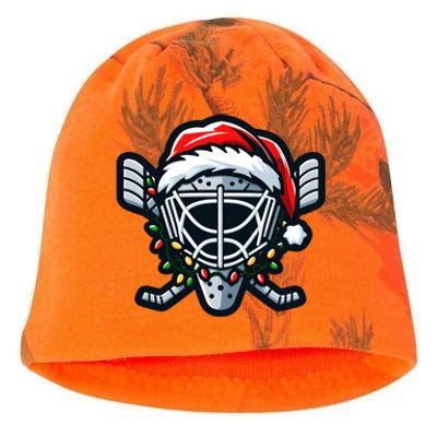 Hockey Mask With Santa Hat Christmas Lights Gift Kati - Camo Knit Beanie