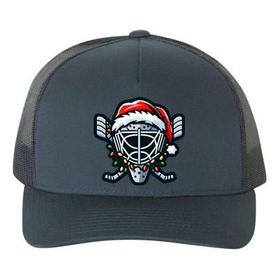 Hockey Mask With Santa Hat Christmas Lights Gift Yupoong Adult 5-Panel Trucker Hat