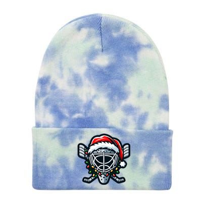 Hockey Mask With Santa Hat Christmas Lights Gift Tie Dye 12in Knit Beanie