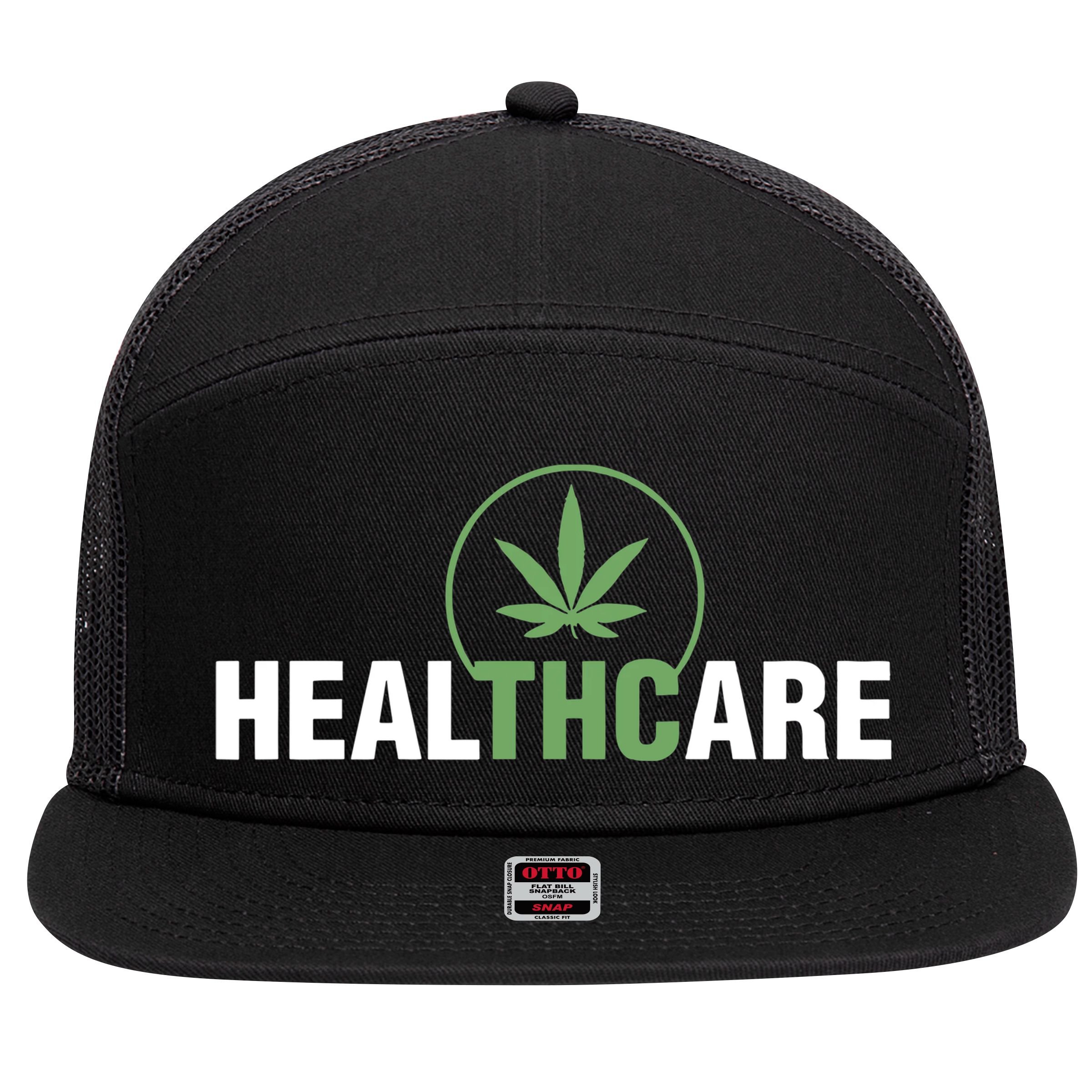 Healthcare Marijuana Weed Plant Medical 7 Panel Mesh Trucker Snapback Hat