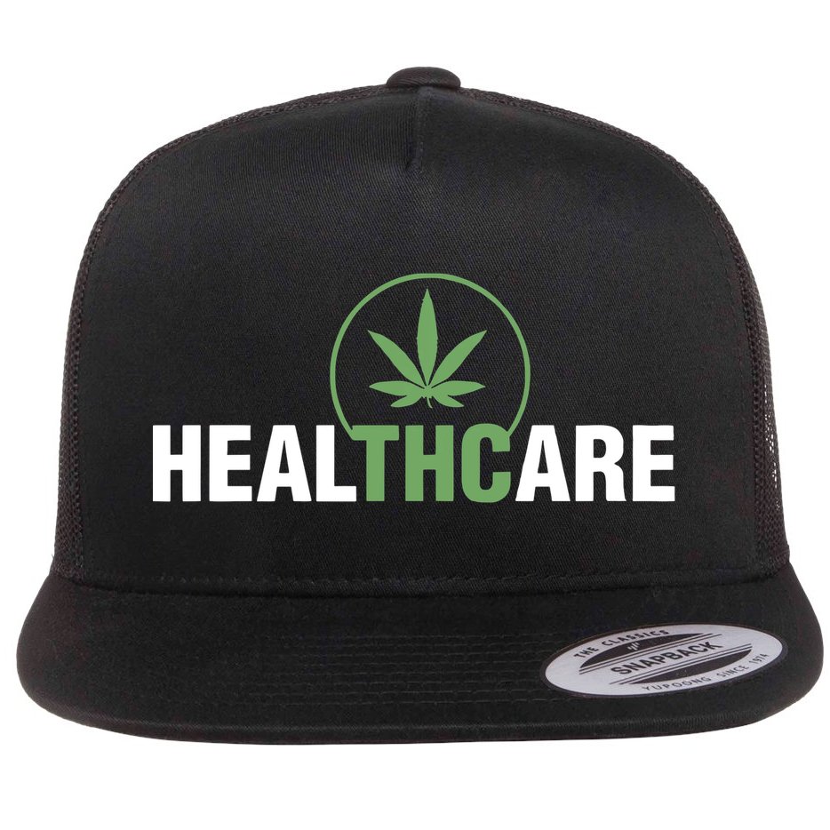 Healthcare Marijuana Weed Plant Medical Flat Bill Trucker Hat
