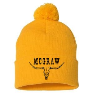 Howdy Mcgraw Western Mcgraw Cowboy Cowgirl Pom Pom 12in Knit Beanie