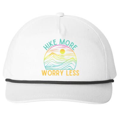 Hike More Worry Less Hiking Camping Gear Meaningful Gift Snapback Five-Panel Rope Hat