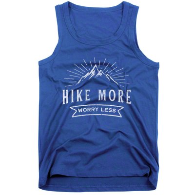 Hike More Worry Less Camping And Hiking Funny Gift Tank Top