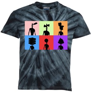 Horror Monster With Sirens For Heads Kids Tie-Dye T-Shirt