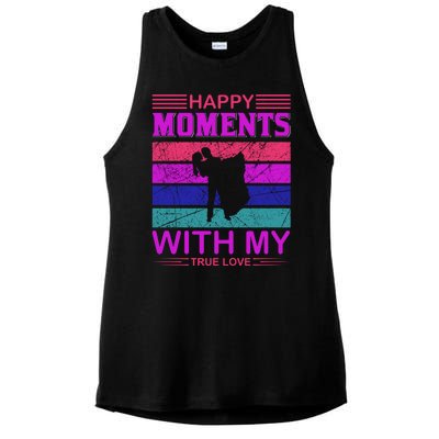 Happy Moments With My True Love Ladies PosiCharge Tri-Blend Wicking Tank