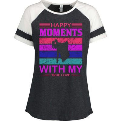 Happy Moments With My True Love Enza Ladies Jersey Colorblock Tee