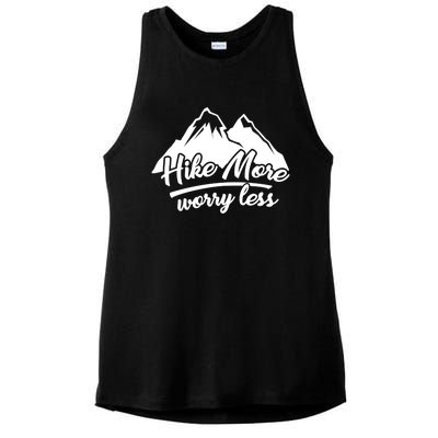 Hike More Worry Less For Hiking And Camping Gift Ladies PosiCharge Tri-Blend Wicking Tank