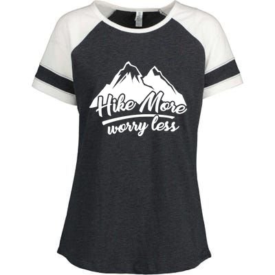 Hike More Worry Less For Hiking And Camping Gift Enza Ladies Jersey Colorblock Tee