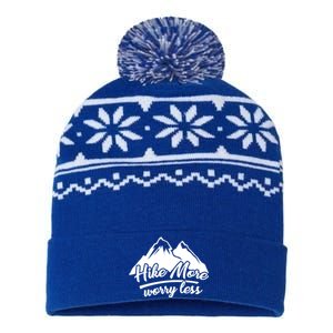 Hike More Worry Less For Hiking And Camping Gift USA-Made Snowflake Beanie