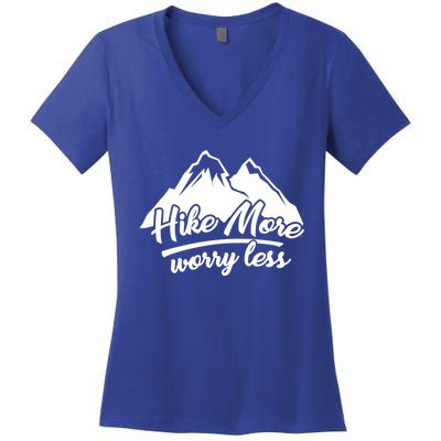 Hike More Worry Less For Hiking And Camping Gift Women's V-Neck T-Shirt