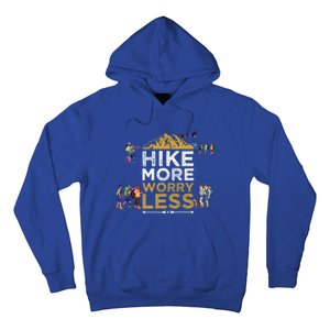 Hike More Worry Less Adults Camping Funny Gift Hoodie