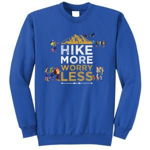 Hike More Worry Less Adults Camping Funny Gift Sweatshirt