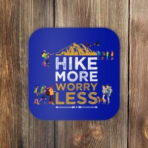 Hike More Worry Less Adults Camping Funny Gift Coaster