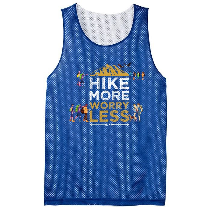 Hike More Worry Less Adults Camping Funny Gift Mesh Reversible Basketball Jersey Tank