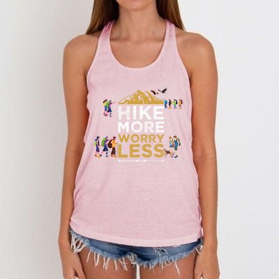 Hike More Worry Less Adults Camping Funny Gift Women's Knotted Racerback Tank