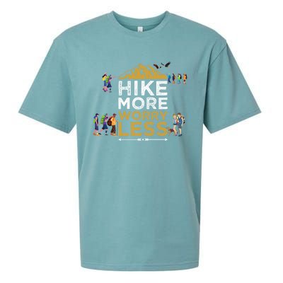 Hike More Worry Less Adults Camping Funny Gift Sueded Cloud Jersey T-Shirt