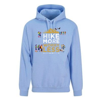 Hike More Worry Less Adults Camping Funny Gift Unisex Surf Hoodie