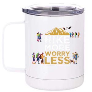 Hike More Worry Less Adults Camping Funny Gift 12 oz Stainless Steel Tumbler Cup