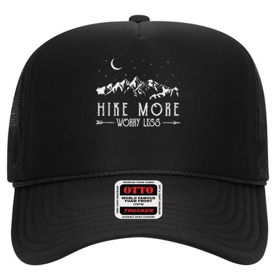 Hike More Worry Less Funny Nature Lovers Hiking Mountains Trucker Hat