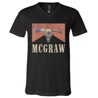 Howdy Mcgraw Western Mcgraw Cowboy V-Neck T-Shirt