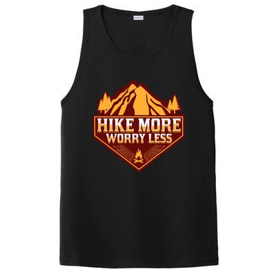 Hike More Worry Less Gift For Hikers Funny Hiking Camping Cool Gift PosiCharge Competitor Tank