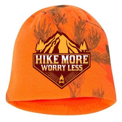 Hike More Worry Less Gift For Hikers Funny Hiking Camping Cool Gift Kati - Camo Knit Beanie